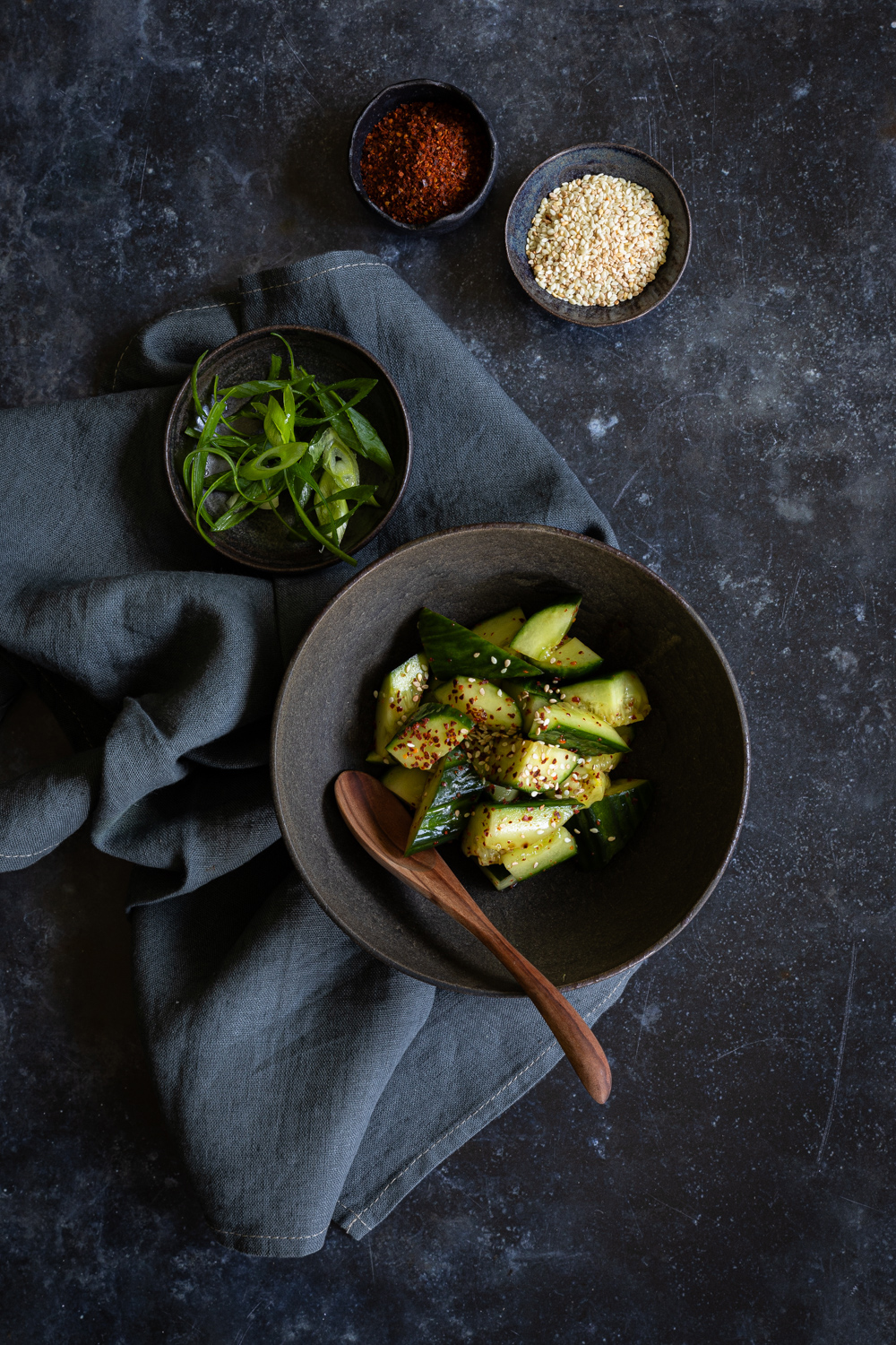 Korean Fried Tofu und smashed Cucumber Salad | seelenschmeichelei.de